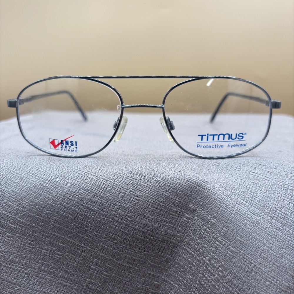 Titmus T268 CHR CS64 ANSI Z87.1 Safety Glasses Frames Aviator Gunmetal 55-20-145